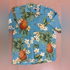 Tommy Bahama Blue Floral Silk Shirt